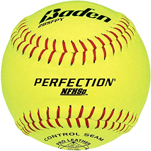 Baden Perfection Game Fastpitch Softballs, Nfhs Approved (Dozen), Yellow, 12" #TOP30
