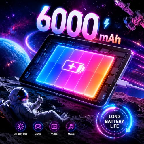 Image of 2026 Android 16 Tablet 10.1 Inch with 24GB RAM 64GB ROM, 1TB TF Card Expandable, 6000mAh Battery, Dual Band WiFi, BT5.4, Dual HD Cameras, Portable Tablet for Study, Business&Entertainment