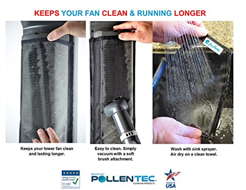 Pollentec Tower Fan Air Filter Keeps Your Fan Clean And Running Longer For Cleaner Air And A Cooling Breeze Washable, Reusable, Compatible With Lasko Wind Curve Models 2554 2551 2559 (2Pack) #TOP3