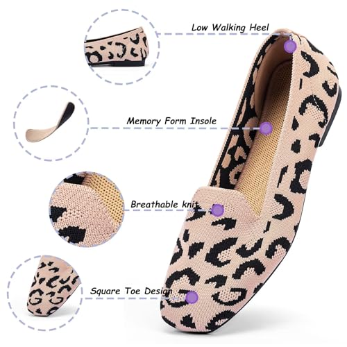 Image of Frank Mully Women's Loafer Flats Square Toe Comfortable Office Work Shoes, Cute Penny Loafer Slip On Walking Driving Shoes