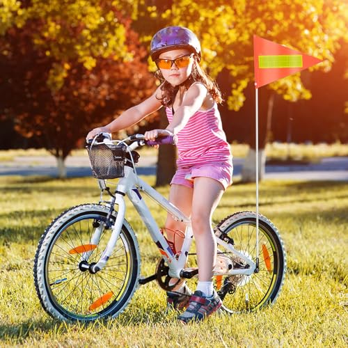 HuaMuDM 360cm Kinder fahrradfahne,2-Set Fahrradfahne,Fahrrad Wimpel Fahne,Warnschild, Sicherheitswimpel,Verstellbare,Fahrradanhänger Fahne Wimpel,Sicherheitswimpel Kinderfahrrad