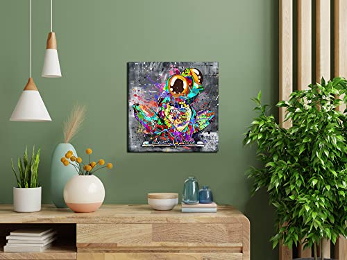 Sixttart Frog Wall-Art - Graffiti Wall Art For Bedroom - Abstract Art Wall Decor Ready To Hang Size 20" X 20" #TOP1