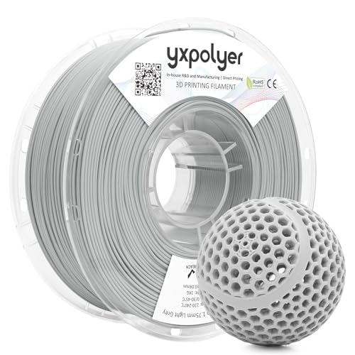Image of YXPOLYER Flexible PLA Food-Grade 92A Soft PLA 3D Printer Filament 1.75mm 1KG for Printing Dog Chew Toys and Highly Elastic Bouncy Airless Basketball Pet Ball, Light Grey