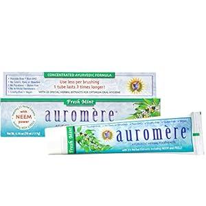 Auromere Ayurvedic Herbal Toothpaste, Fresh Mint &...