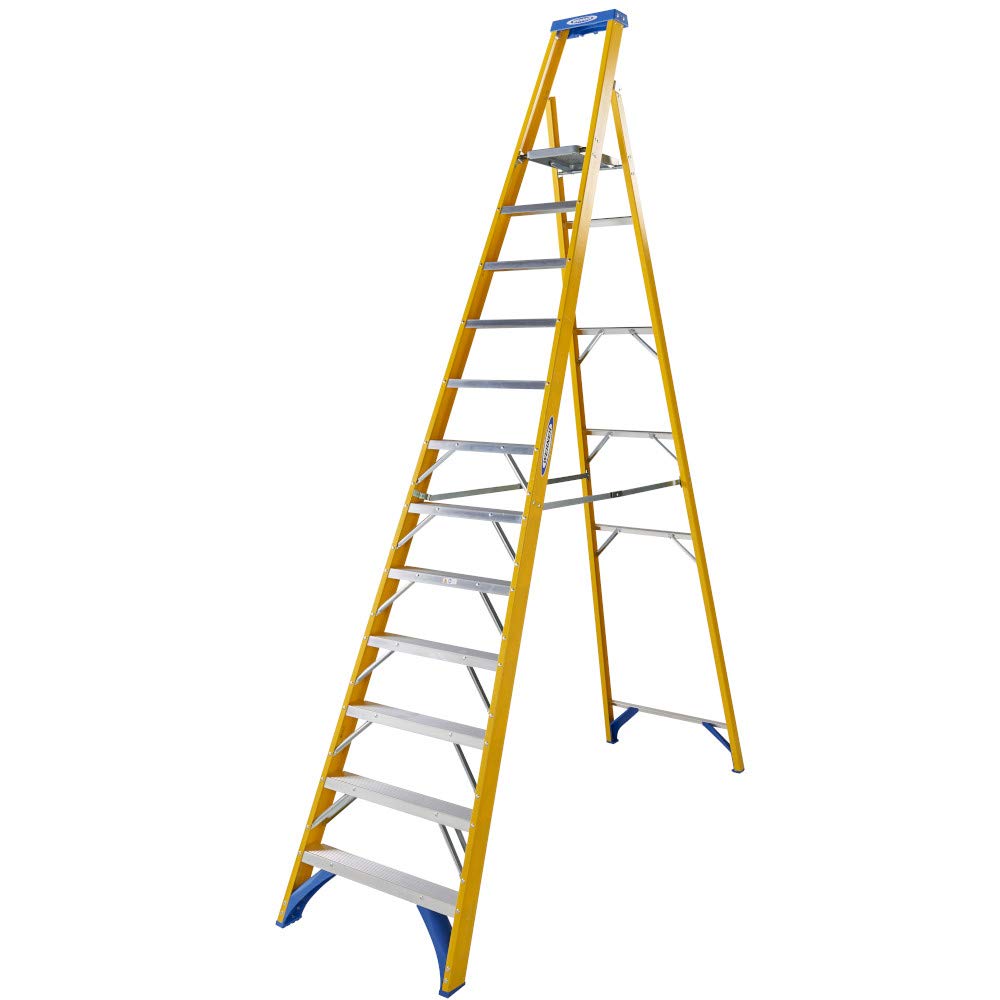 Werner Fibreglass Platform Stepladder 12 Tread Steel