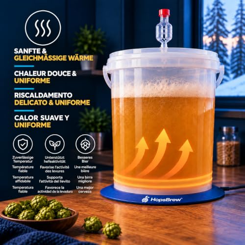 Miniatura 5 de Equipo Básico De Elaboración Casera: Elige Tu Fuente De Calor: Cinturón De Calefacción, Estera Térmica O Alfombrilla De Calefacción Controlada Por Temperatura Ideal Para Cerveza, Sidra, Fermentación