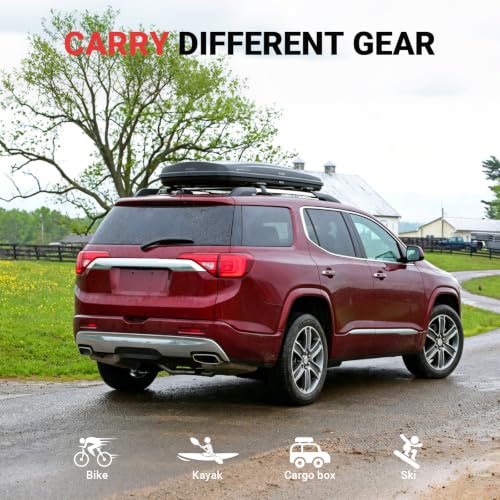 Image of All-Aluminum Roof Rack Cross Bars Compatible with GMC Acadia 2017-2023, No Drill Heavy-Duty Crossbars, 330 lbs Load Capacity, Rooftop Cargo Carrier for Bike, Kayak, Snowboard
