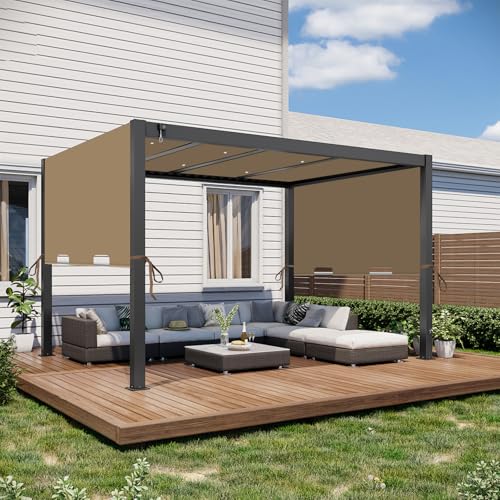 85"x 208" Universal Pergola Shade Cover, Garden Shade Replacement for 17x7.4 Ft Outdoor Pergola Structure, Patio Gazebo Canopy, Porch, Balcony Waterproof Top (Cover Only, Khaki) by FLAGLY - Image 6