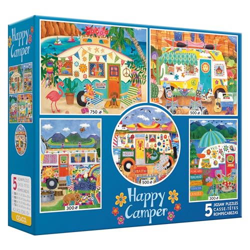 Ceaco - 5 in 1 Multipack - Happy Camper - (2) 300 Piece, (2) 500 Piece, (1) 750 Piece Jigsaw Puzzles by CEACO - Image 2