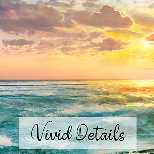 Beach Ocean Wall Art Pictures For Living Room - Canvas Print Wall Art Beach Sunset Ocean Waves Nature Pictures Framed For Bedroom Farmhouse Office Wall Décoration Teal Blue 40"X20" #TOP1