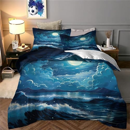 Housse de couette 220x240cm imprimée 3D King en microfibre ultra douce