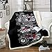 Loussiesd Couverture Sherpa Imprimé Motocross Motif Moto Illustration Couverture Polaire pour Canapé Homme Géométrie Puzzle Décor Couverture Chaude en Peluche Bébé 76,2 x 101,6 cm