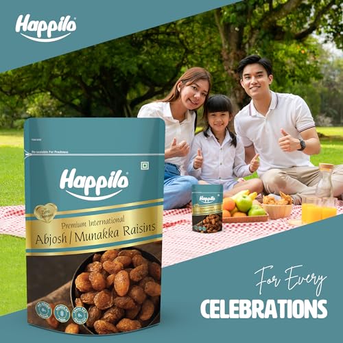 Image of Happilo Premium Abjosh Munakka 200g | Large Golden Raisins | Premium Kishmish /Kismis | Naturally Sweet, Healthy Dry Fruits | Rich in Antioxidants & No Artificial Flavours (Pack of 3)