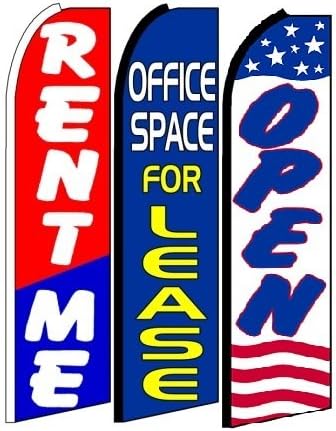 rent+me+,+office+space+for+lease Open King Swooper Feather Flag Sign- Pack of 3 (Hardware Not Included)