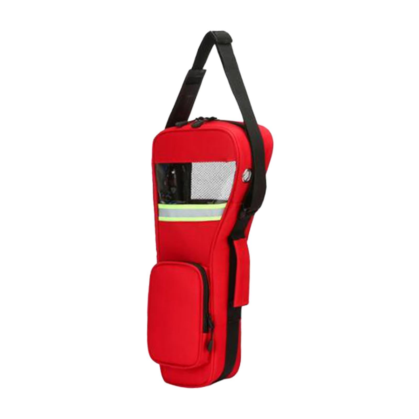 Bolso de Hombro con Compartimento, Soporte Profesional para Cilindro Protector Y Estuche de Transporte para Uso Diario en El Hogar Y para Emergencias, Rojo 47x19x10cm
