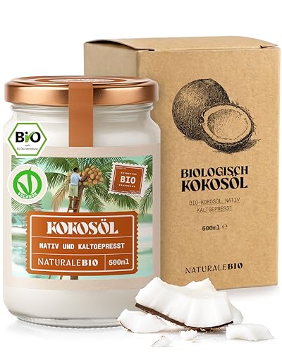 NaturaleBio Bio Kokosöl 500ml Nativ. Kaltgepresst...