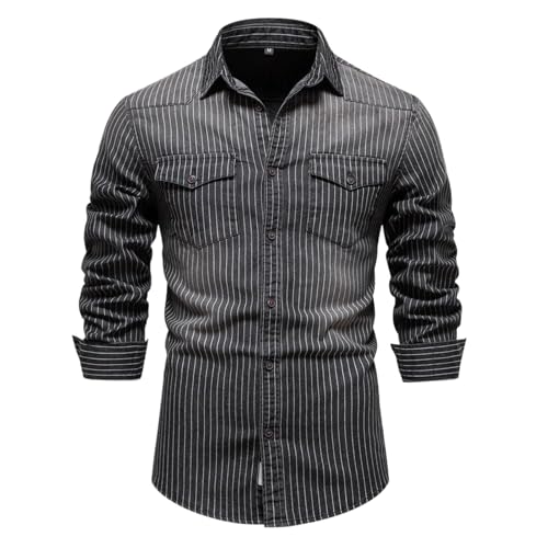 Chemises en jean pour homme minces et extensibles contre la rigidité