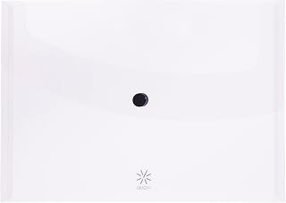 Viquel 017540-08 Pochette plastique porte documents A5 17 x 22 - Enveloppe plate fermeture bouton pression Transparent