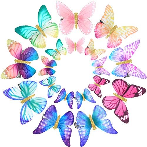 Boao 18 Pieces Glitter Butterfly Hair Clips Elegant Styles