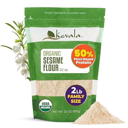 Kevala Organic High Protein Sesame Flour - 2 lb, Keto Flour, 50% Protein