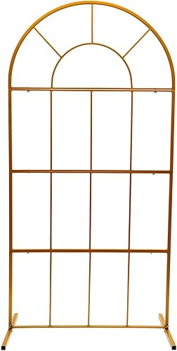 Arco de boda de metal dorado de 6.56 pies, telón de fondo de jardín, accesorio de fiesta de cumpleaños