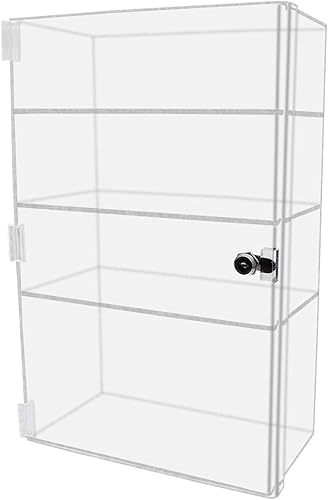 Miniatura 12 de Marketing Holders Armario vertical de acrílico con cerradura con llaves de 12 x 6 x 16 pulgadas, armario alto transparente para encimera, una pieza