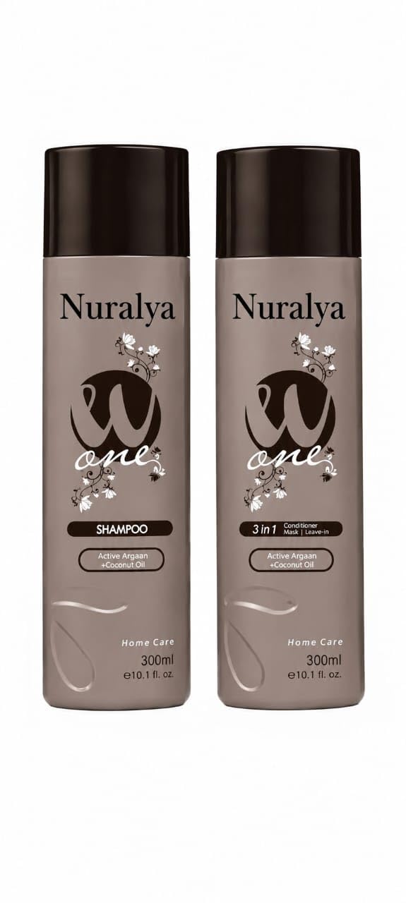 Nuralya W One Shampoo and 3 in 1 Conditioner Set, 300ml | Argan + Coconut Oil, Home Care-image-21