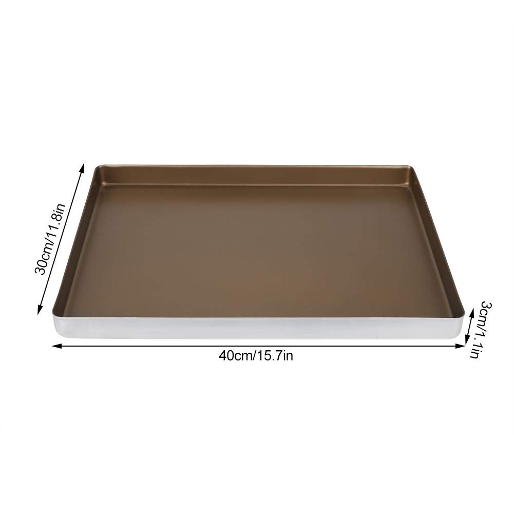 Bandejas de aleación de aluminio para hornear, para hornear, galletas, 40 x 30 x 3 cm