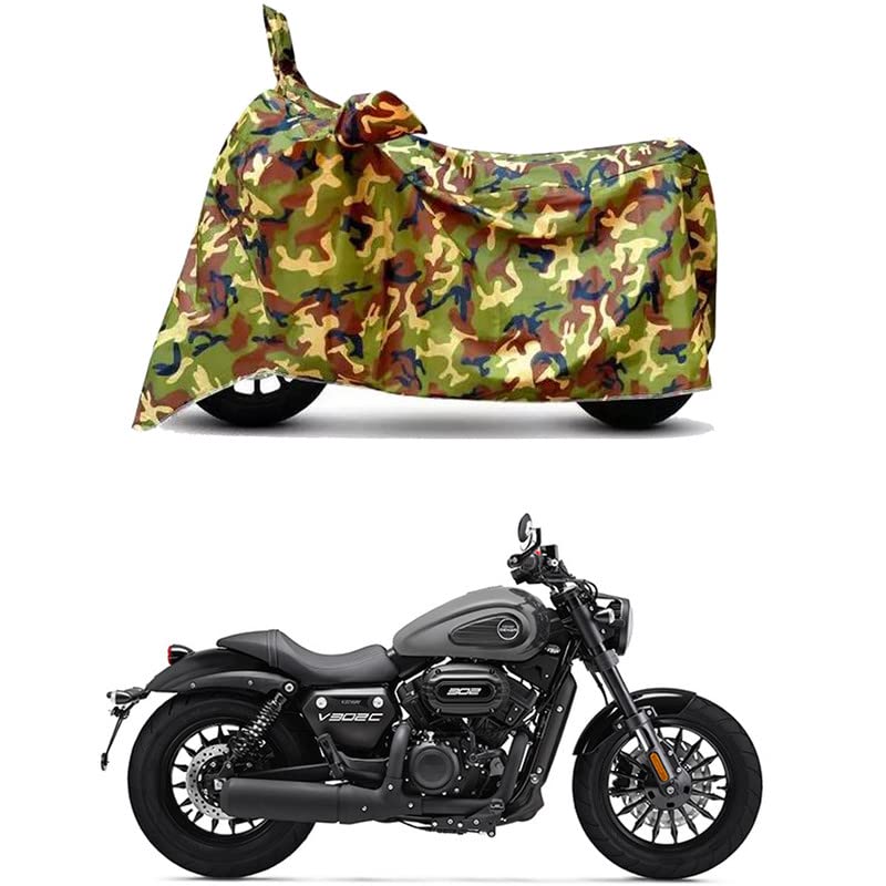 Image of Waterproof 100% PVC Coated Bike Scooty Two Wheeler Body Cover Compatible for Keeway V302C Glossy BS6 /UV-Rays /Heat Protection /Birds Dropping /Scratchproof /Dust Proof /All [6X6 Jungle Print]
