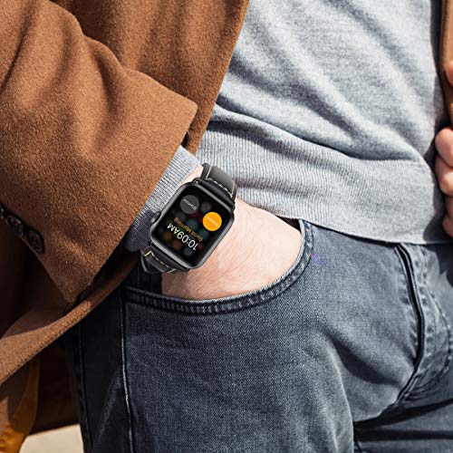Image of HUAFIY Compatible for Apple Watch Bands 42mm 44mm45mm46mm 49mm 38mm 40mm41mm, Genuine Leather Band Strap for iWatch Series 11 /10 /9 /8,7,6,5,4,3,2,1, Ultra3 2 1