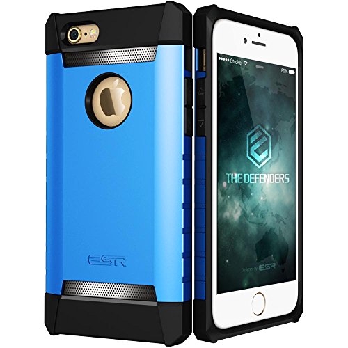 ESR Case for iPhone 6/6s Plus, Three Layer Heavy Duty Shockproof Case [Free Screen Protector] [Metal Design] [Matte Silicone Back + Thickened TPU Bumper] for iPhone 6 Plus/6s Plus 5.5