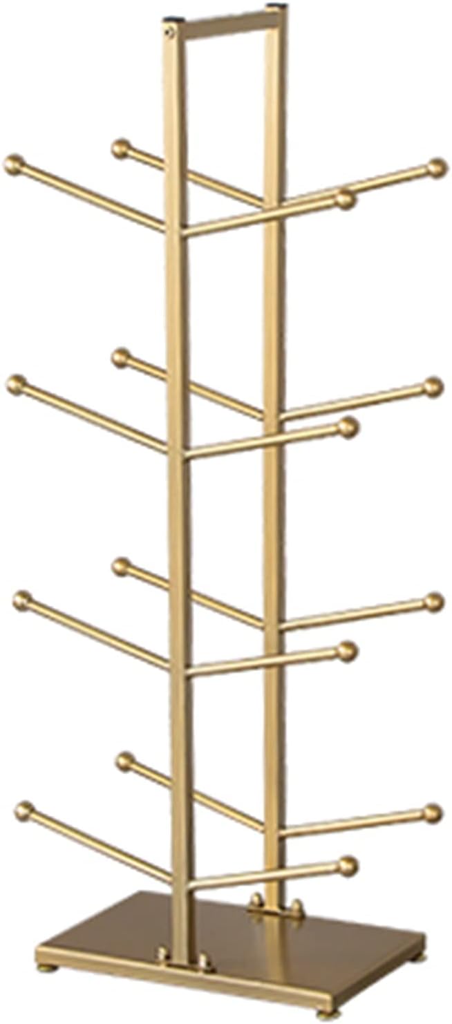 Commercial Gym Exercise Ball Holder School Store Garage Ball Storage Rack, Vertical Basketball Organizer for Teens Child, Double-Sided Sports Equipment Holder, Golden ()