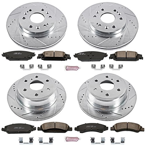 Power Stop K6560 Front And Rear Z23 Carbon Fiber Brake Pads With Drilled & Slotted Brake Rotors Kit #TOP1
