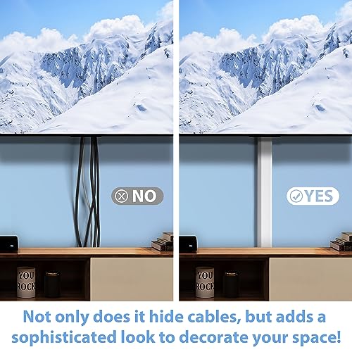 Image of ZhiYo 6 ft Cord Covers for 4-7 Wires on Wall, White, 2 Pack (3 ft Each)