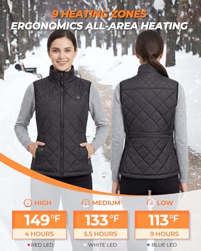 Image of Women's Heated Vest with 16000mAh 7.4V Battery, Ergonomics Heating System, Smart Temp Control, Heated Vest for Women