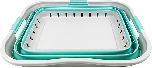 Miniatura 3 de SAMMART Cesta plegable de plástico para la ropa sucia de 42 litros (11 galones) - Contenedororganizador plegable - Tina de lavado portátil - Cesta