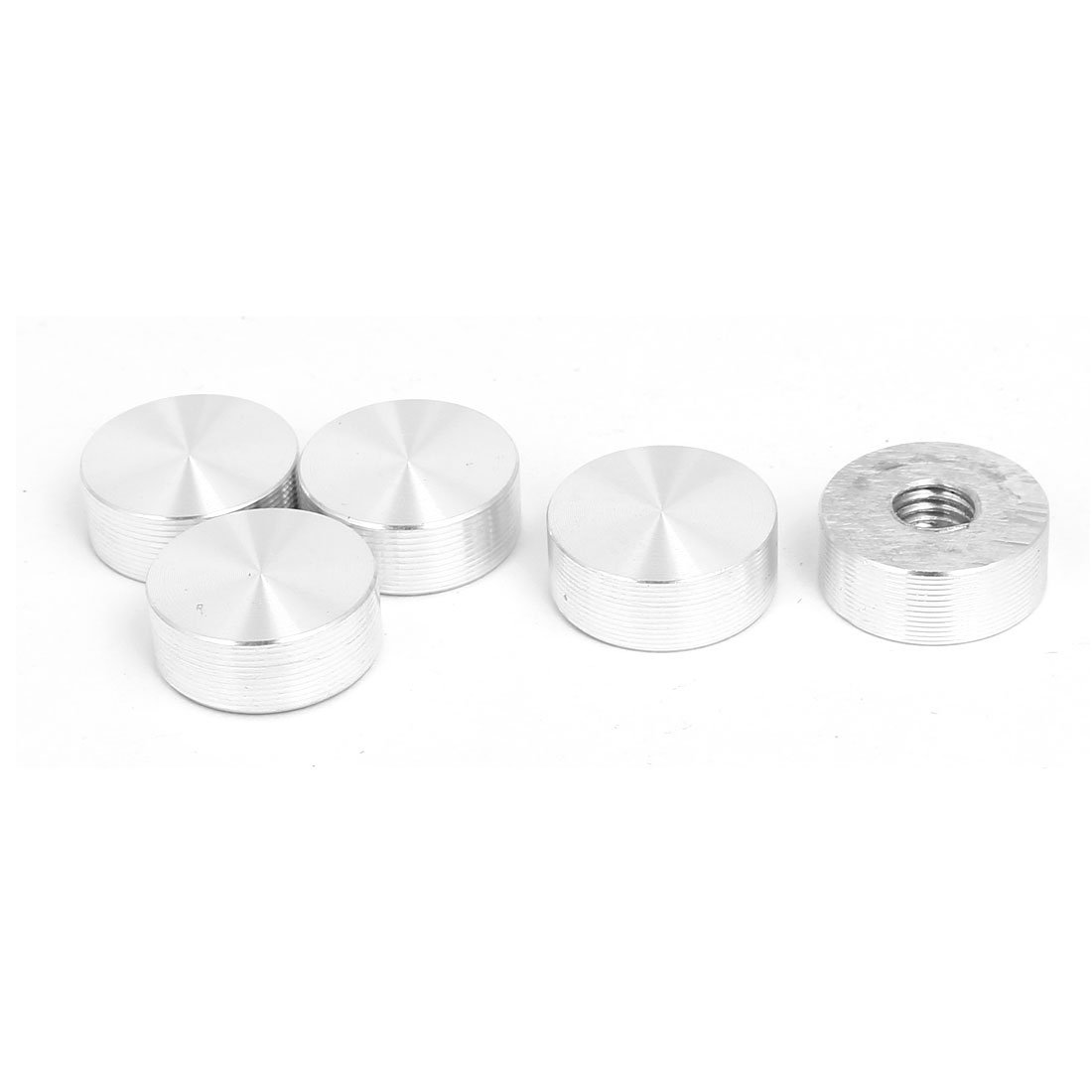Table Glass Home Office Furniture Round Shape Aluminum Disc Silver Tone M8 Female Thread 20mm Home Office Furniture