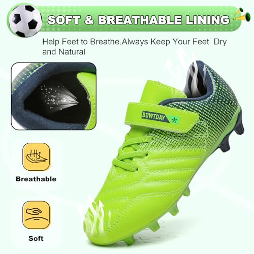 BUWTDAY Kids Soccer Cleats Boys Girls Athletic Outdoor Firm Ground Youth Football Shoes(Little Kid/Big Kid) - Image 6