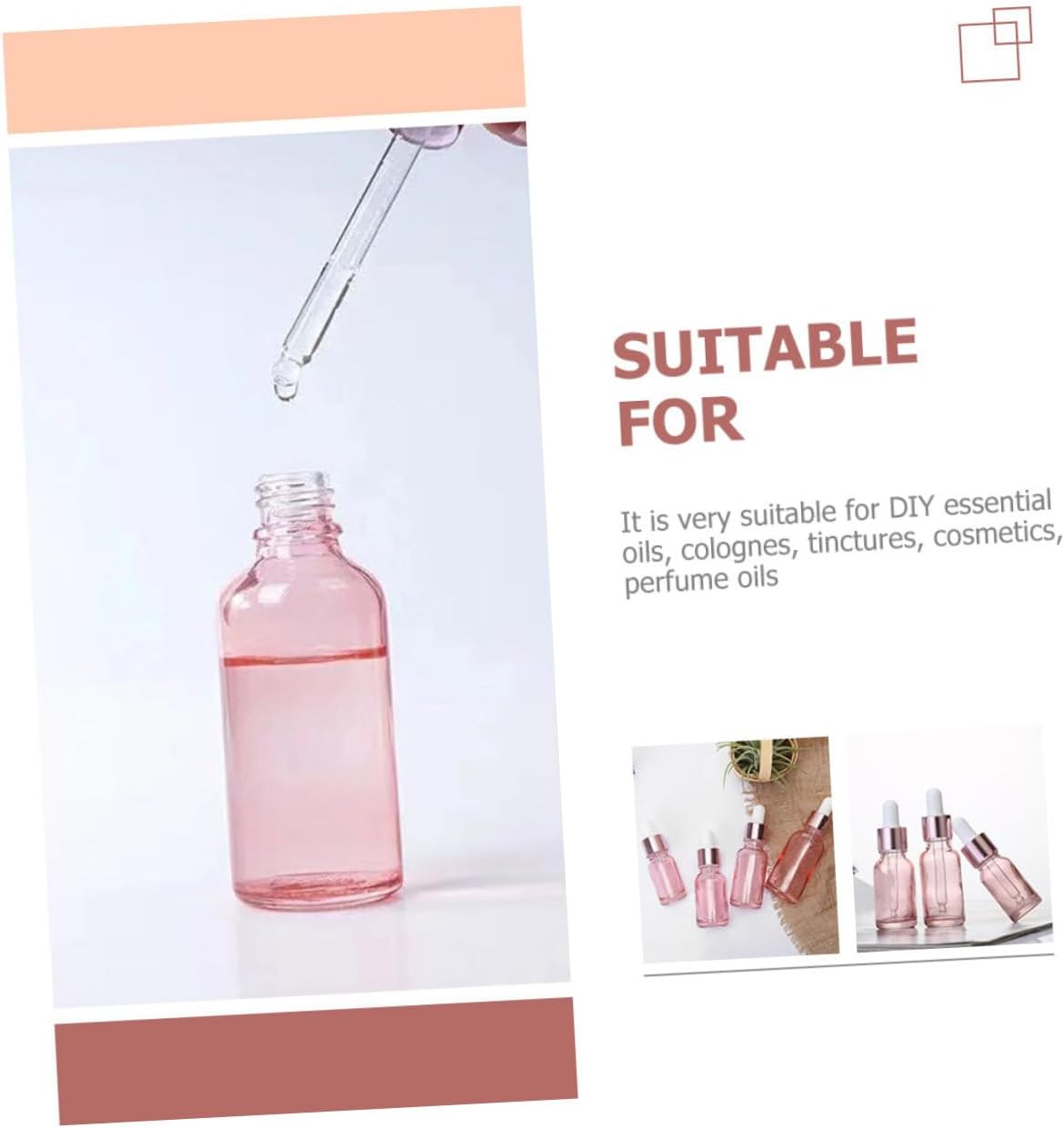 6Pcs Travel Glass Dropper Bottles Essential Oil Containers with Caps Leak Design for Easy Liquid Dispensing for Travel and Storage