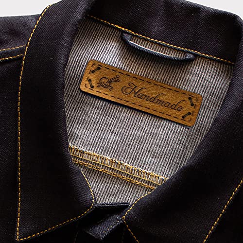 Wunderlabel Pu Faux Leather Handmade Knitting Yarn Ball Sewing Logo Ribbon Clothing Garments Fabric Knit Accessories Diy Crafts Crochet Knitting Embroidery Label Tags, Brown Pu Leather, 5 Labels #TOP1