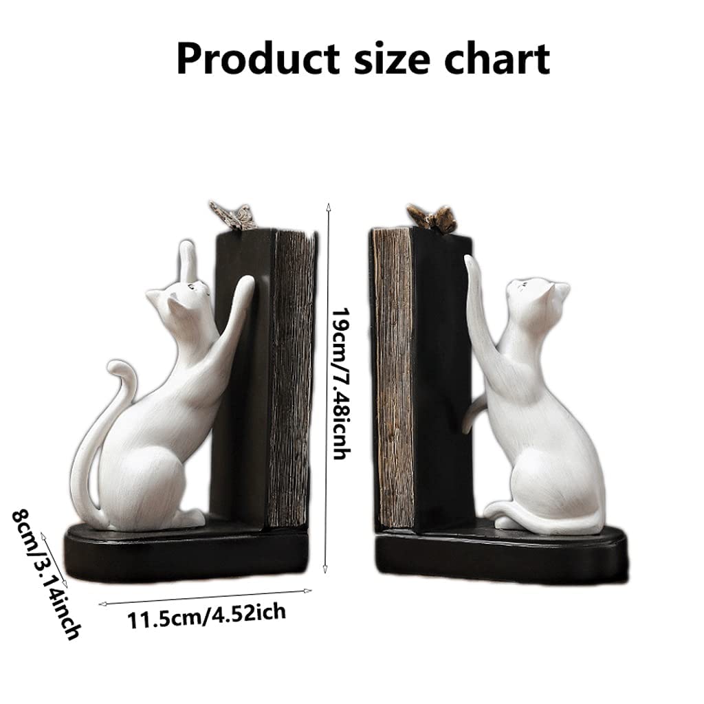 Fermalibri creativo retrò in resina a forma di gattino, fermalibri da ufficio, decorazione per soggiorno