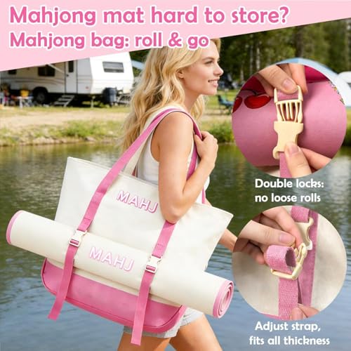 Bolso tote con soporte para esterilla para mujeres, bolso versátil de hombro para yoga con «mahj» para oficina, viaje, cartera, bolsa de compras miniatura 2