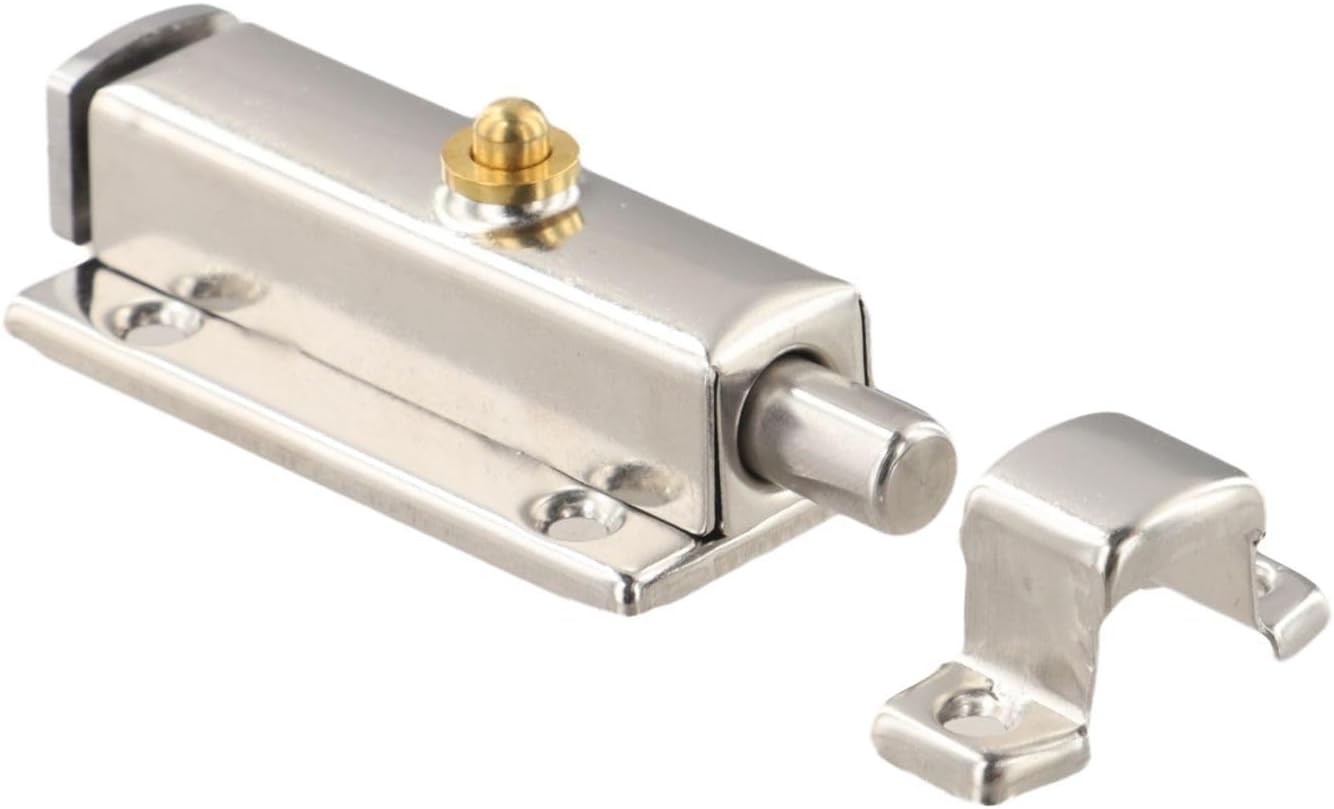 Stainless steel Door Latch Bolt Lock, Convenient and Safe to Use, Rustproof, Suitable for Various Doors (4inch)