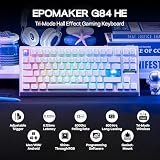 EPOMAKER Bezprzewodowa klawiatura do gier G84 HE, 8K ankieta i 8000 mAh, SOCD i DKS, magnetyczna klawiatura Halla z szybkim wyzwalaniem i regulacją aktywacji, RGB Keycap PBT, hot swap, QWERTY, Win/Mac