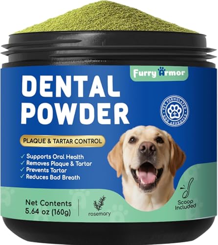 Dog & Cat Teeth Cleaning Powder: Plaque & Tartar Control with Brown Algae,