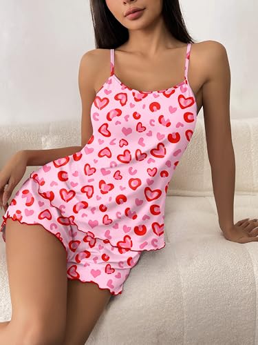 Image of Ekouaer Womens Cami Pajama Set Cute Printed Camisole Shorts Sleepwear | Tank Top and Shorts Lounge Set Soft Pjs for Daily Wear, Home, Party or Date Nights