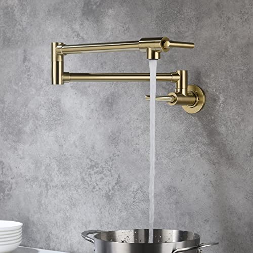 Robinet de remplissage de pot pliable cuisine mural laiton double joint - 5