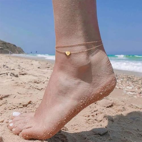 26 Initials Double Layer Anklet, Beautiful Simple Ankle Jewelry Beach Vacation Ankle Chain for Women and Girls - Image 4