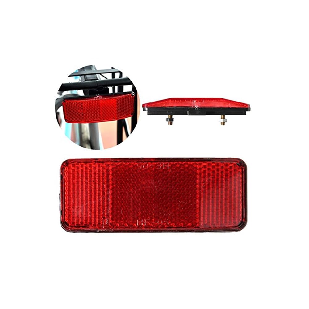 Réflecteur De Sécurité Rouge Pour Vélo – Fixation Arrière Ou Cadre, Dimensions 94 X 40 Mm, Vis M5 – Pour Porte-bagages Ou Panier