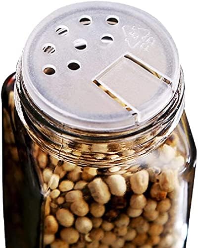 Tebery 30 Pack Glass Spice Jars Bottles 120ml Empty Square Spice Containers with Silver Metal Lids Complete Organizer Set Includes Shaker Tops, Wide Funnel and Labels